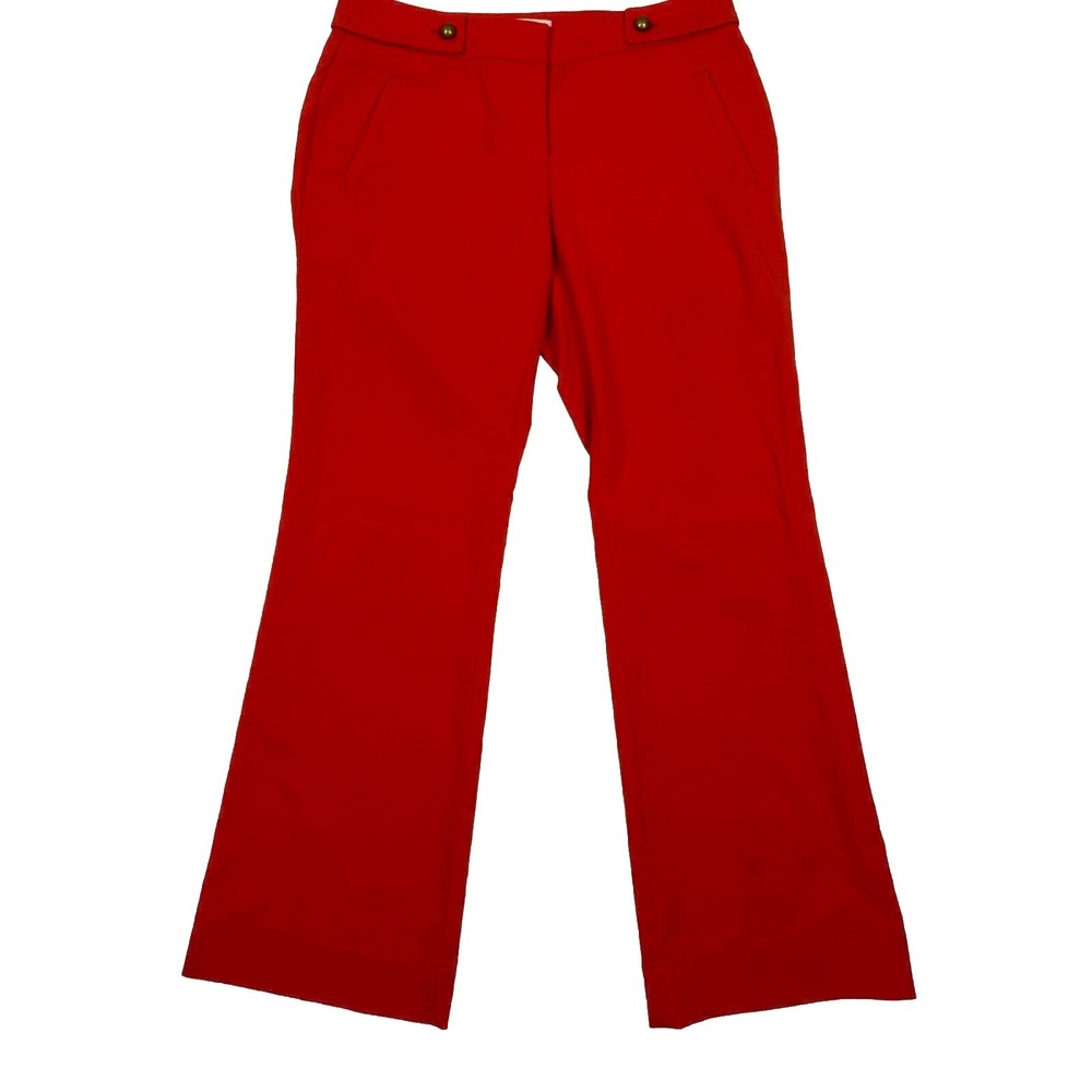 LOFT Burt Orange Marisa Trouser Straight Leg Work Career Lightweight Pants Sz 2
